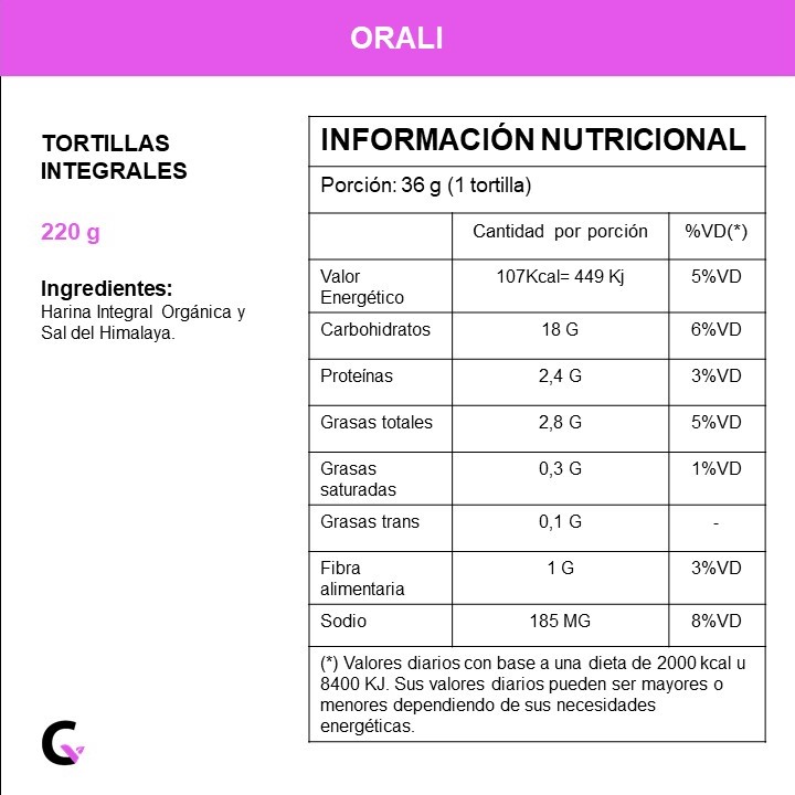 TORTILLAS INTEGRALES - Orali