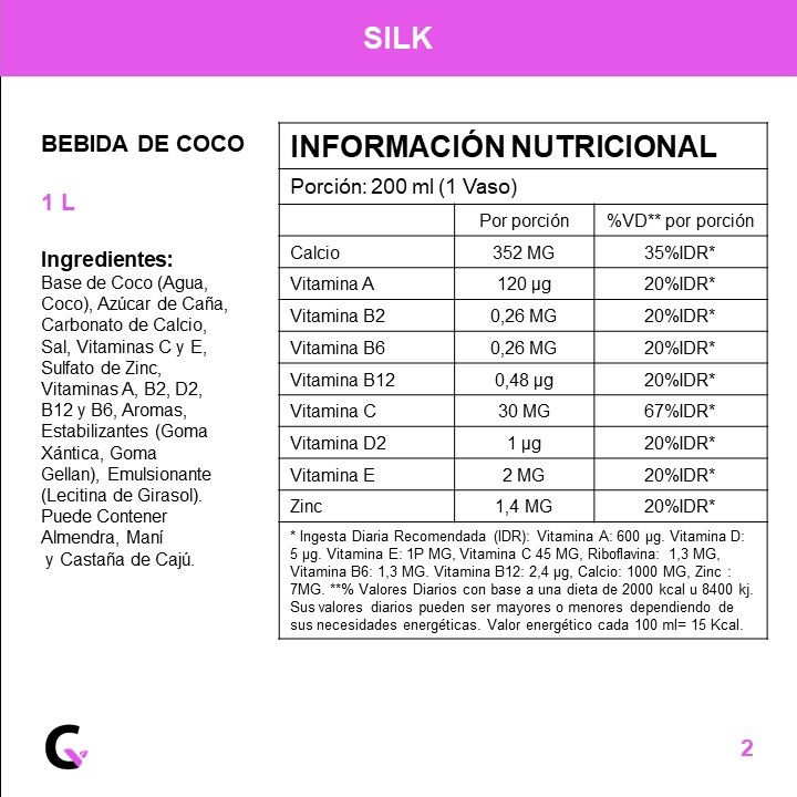 BEBIDA de COCO x1l - Silk