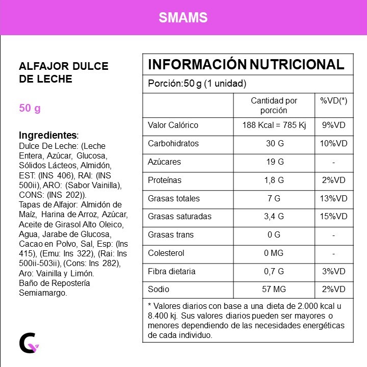 ALFAJORES x4 SIMPLE de CHOCOLATE c/DDL - Smams