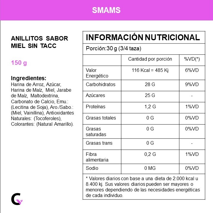 ANILLITOS de MIEL x150g - Smams