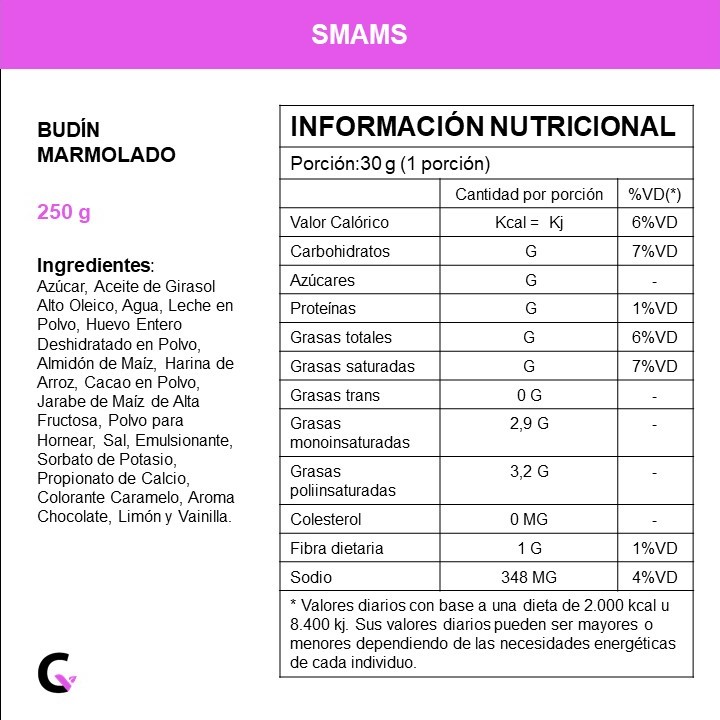 BUDIN MARMOLADO x250g - Smams