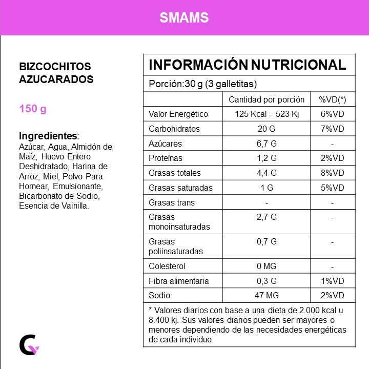 Bizcochitos AZUCARADOS x150g - Smams