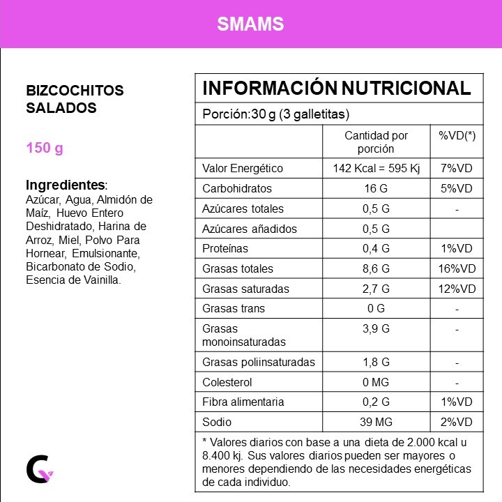 Bizcochitos SALADOS x150g - Smams