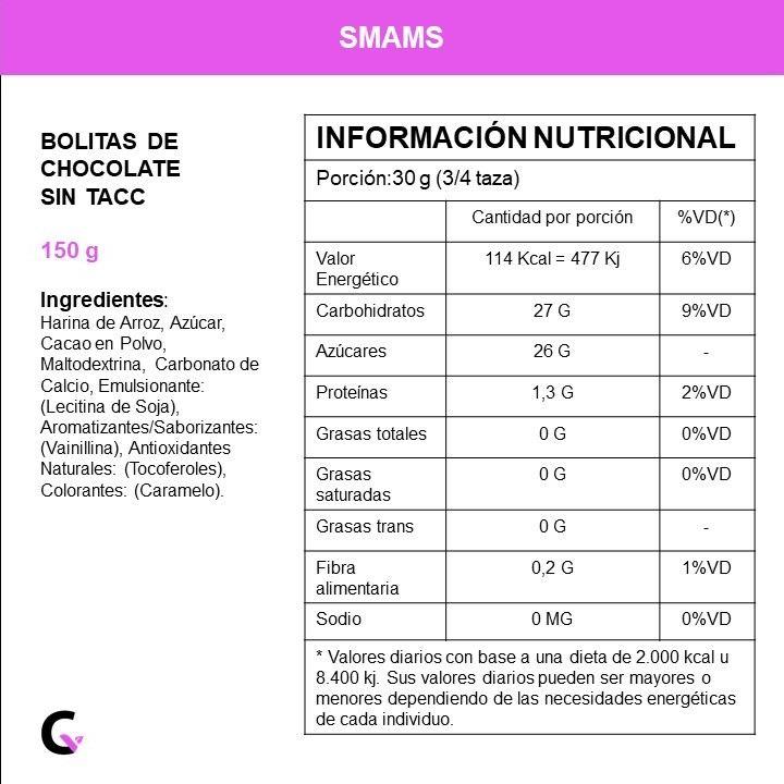 Bolitas de chocolate x150g - Smams