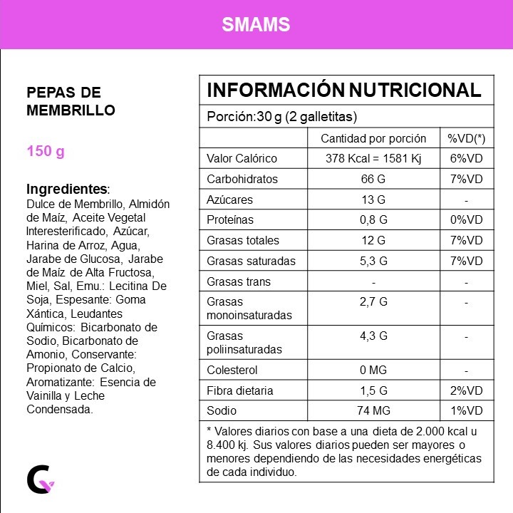 Pepas de membrillo x150g - Smams