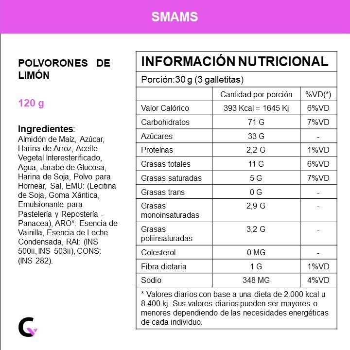 Polvorones de LIMON x130g - Smams