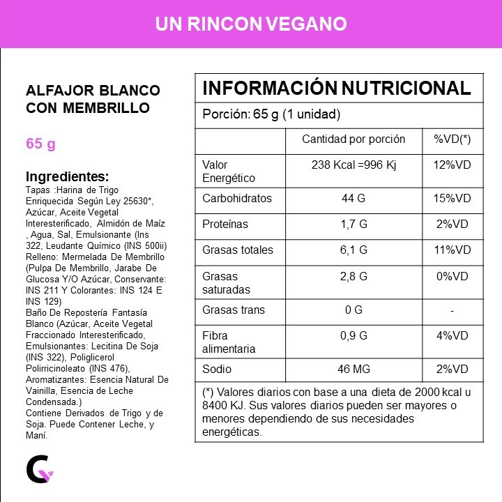 Alfajor BLANCO c/MEMBRILLO x4 unidades - URV