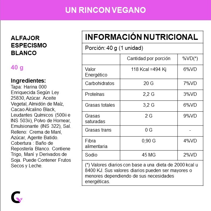 Alfajor ESPECISMO BLANCO x4 unidades - URV