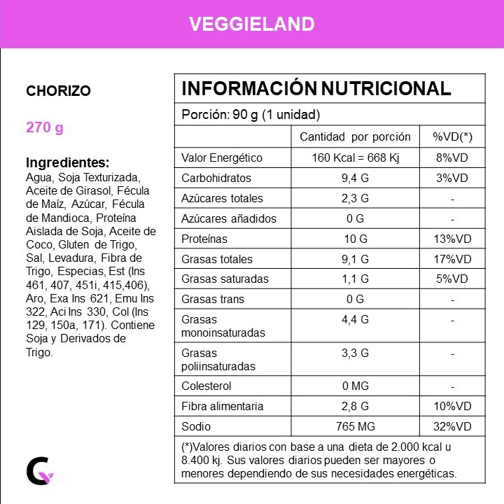 Chorizo x3 unidades - Veggieland