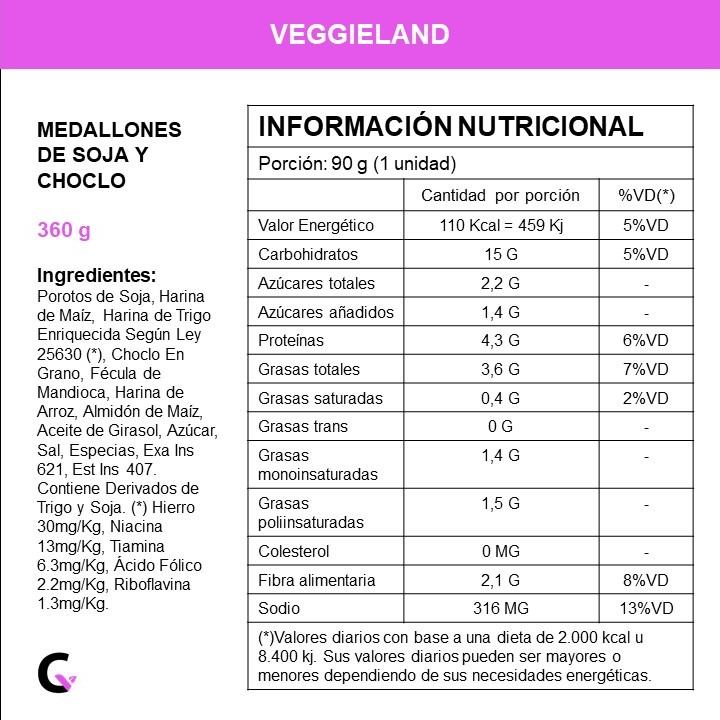 Medallones de SOJA y CHOCLO x4 unidades - Veggieland