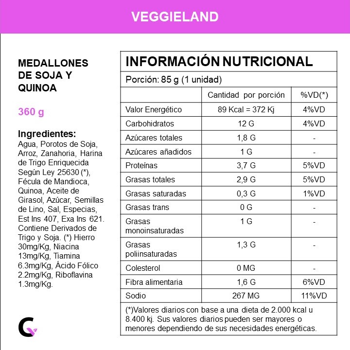 Medallones de SOJA y QUINOA x4 unidades - Veggieland