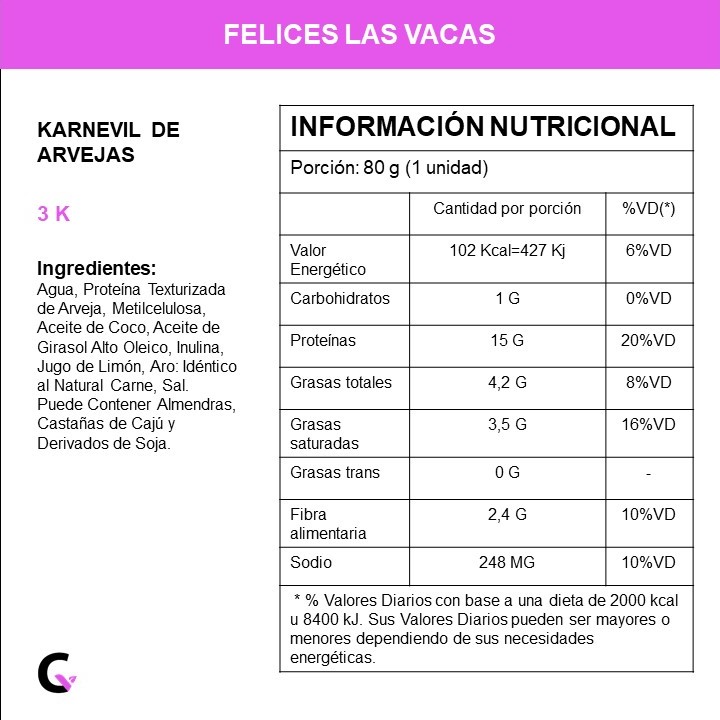 GASTRONOMICO - Karnevil (simil carne picada de arvejas) x3kg - Felices