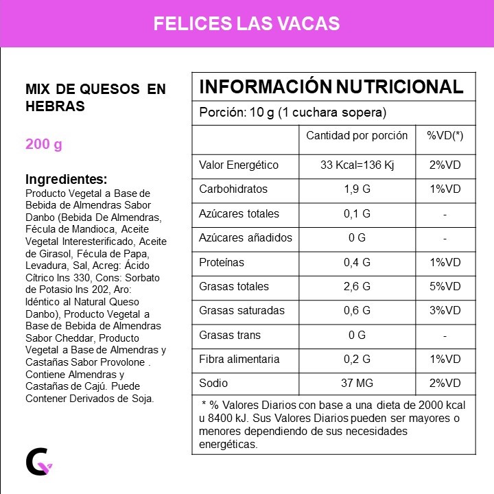 Queso MIX de hebras x200g - Felices