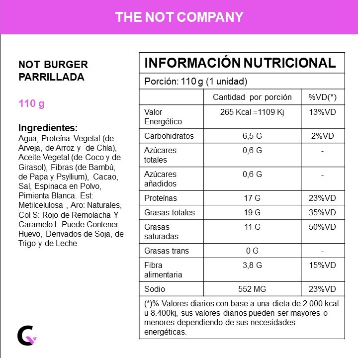 Notburguer PARRILLERA x2 unidades