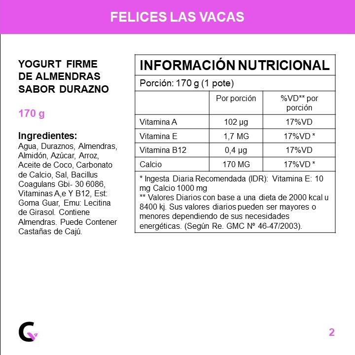 Yogur firme durazno x170g - Felices