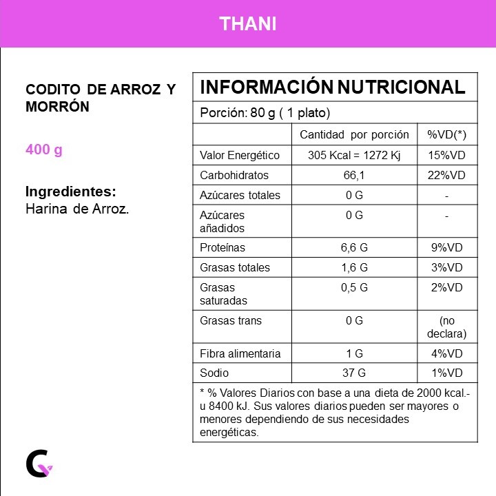 CODITOS de ARROZ y MORRON - Thani