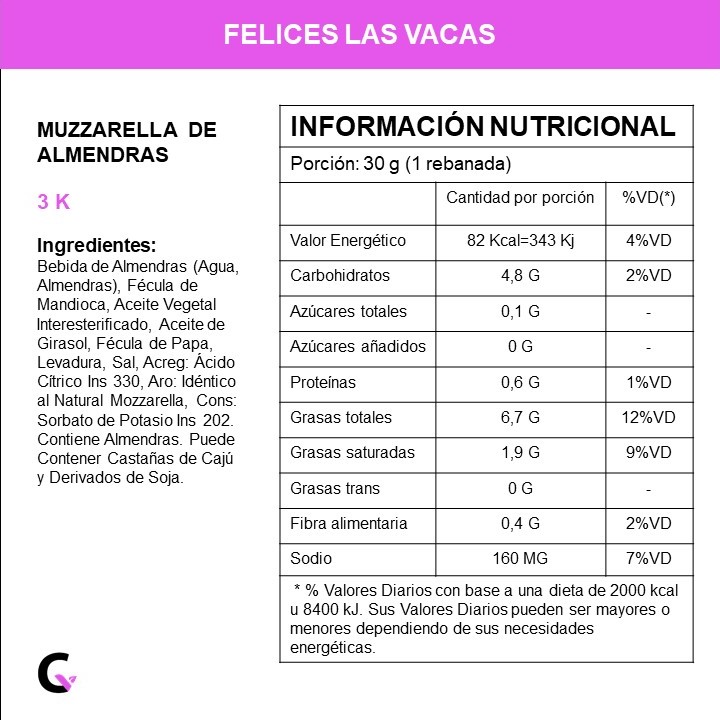 GASTRONOMICO - Muzzarella de almendras x3kg - Felices