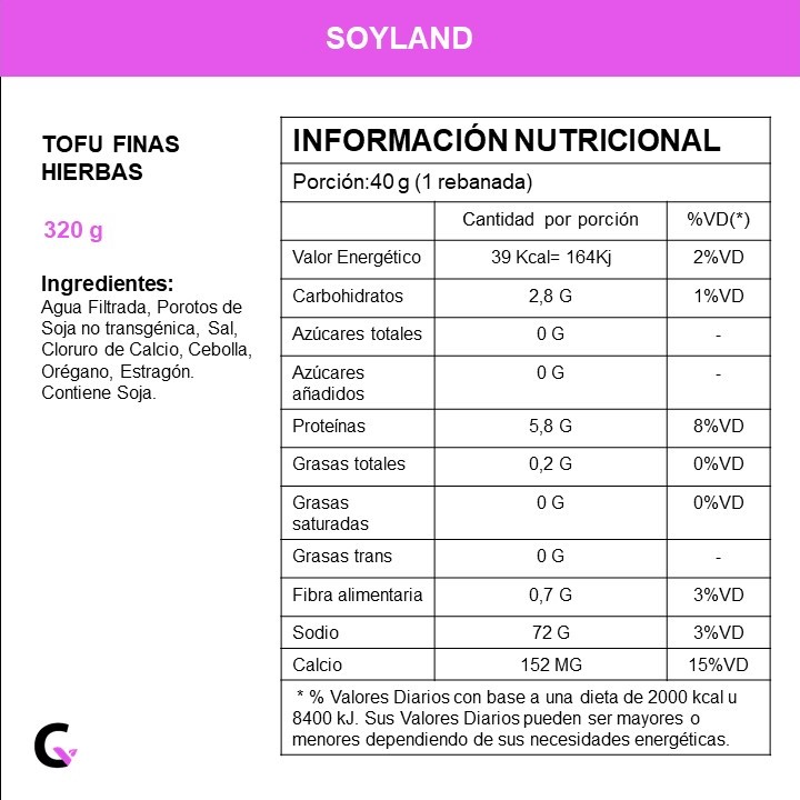 Tofu finas hierbas x320g