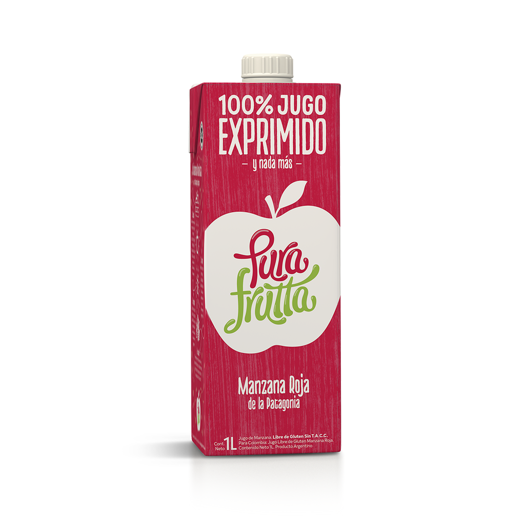 Jugo natural MANZANA ROJA x1l - Pura Frutta