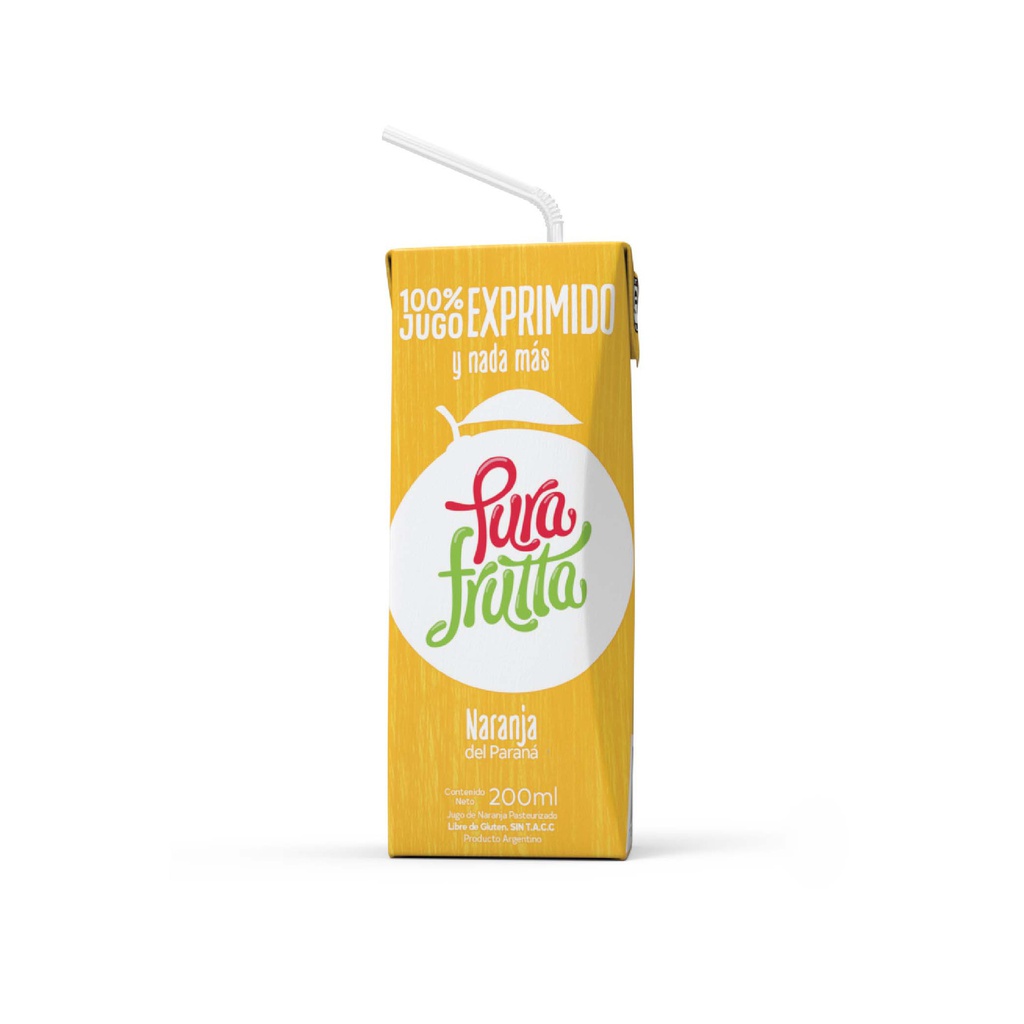 Jugo natural NARANJA x250ml - Pura Frutta