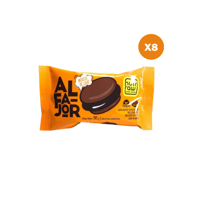 Pack x8 alfajores MOUSSE DE CAFE - Nutriraw