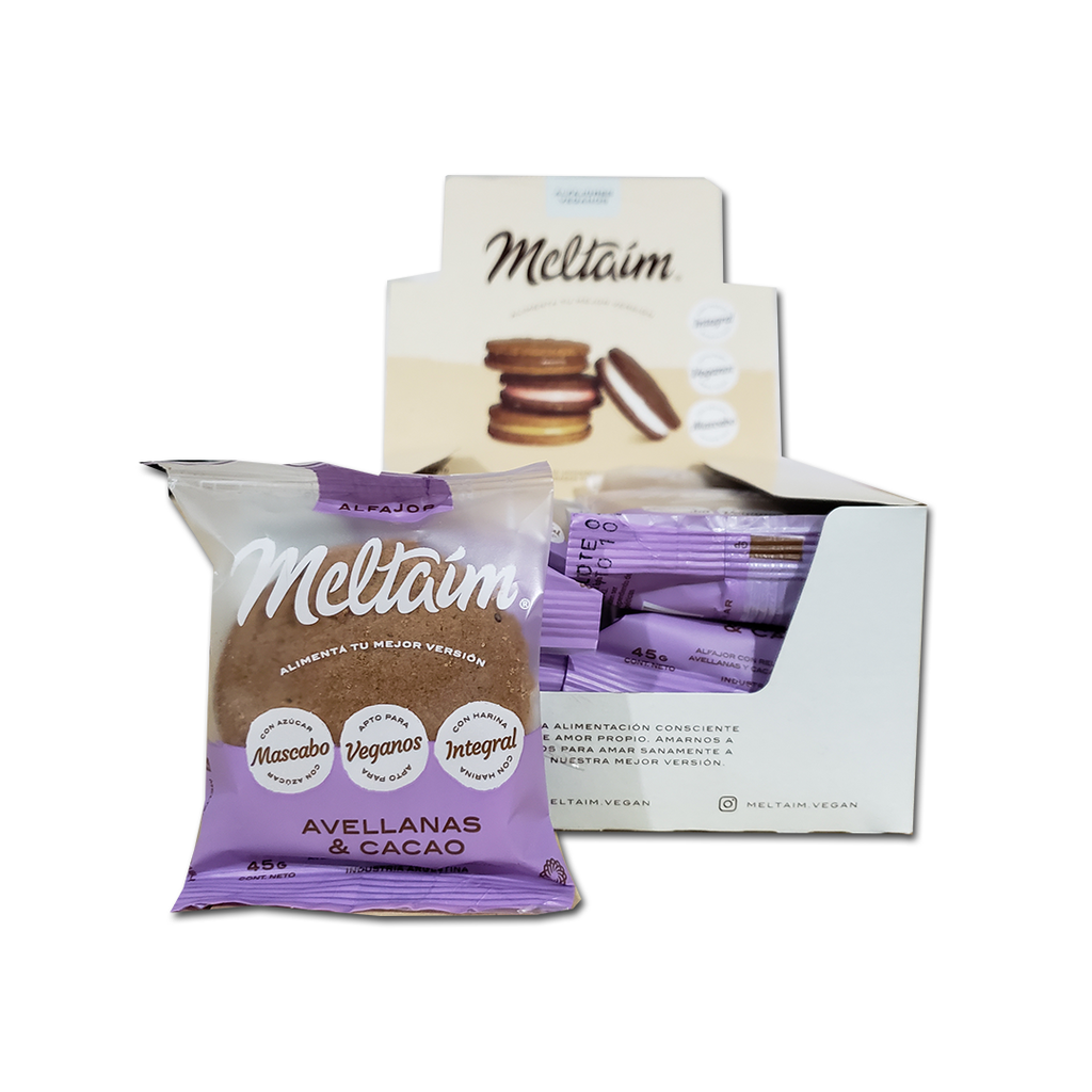 Caja x12 alfajores AVELLANAS y CACAO - Meltaim