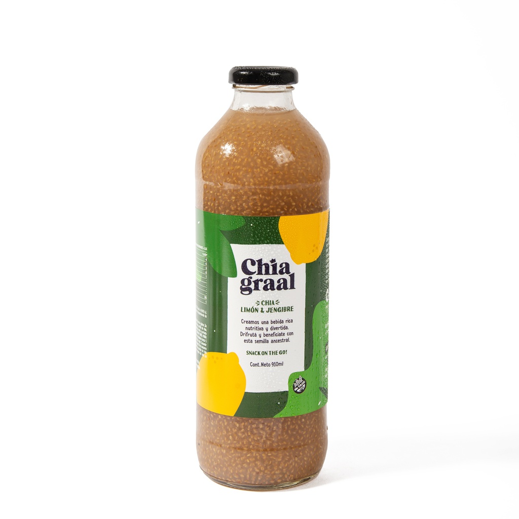 Jugo de chía, LIMON y JENGIBRE x910ml  - Chia graal