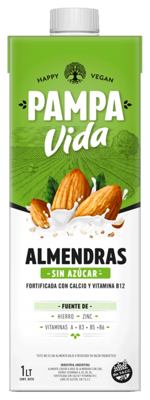 BEBIDA de ALMENDRAS s/AZUCAR x1l - Pampa Vida