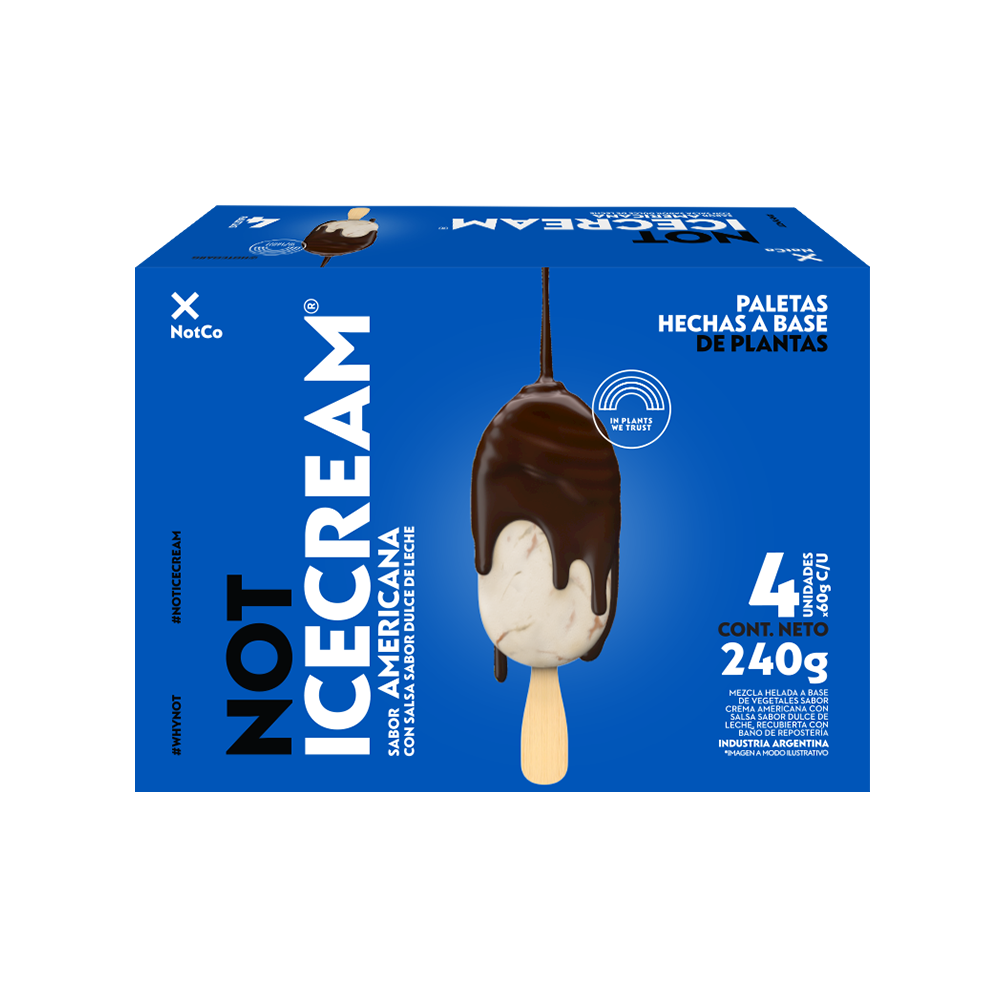 NotIceCream Paletas Crema Americana x4u - NotCo