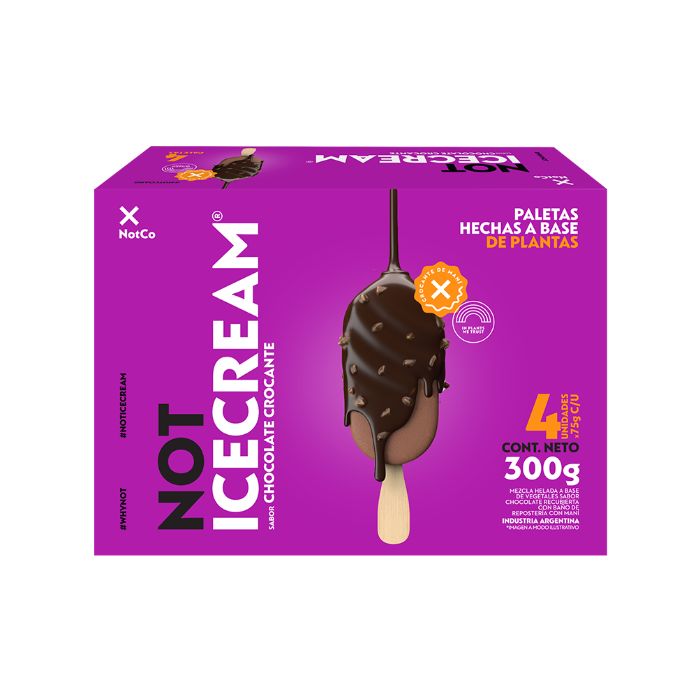 NotIceCream Paletas Chocolate Crocante x4u - NotCo