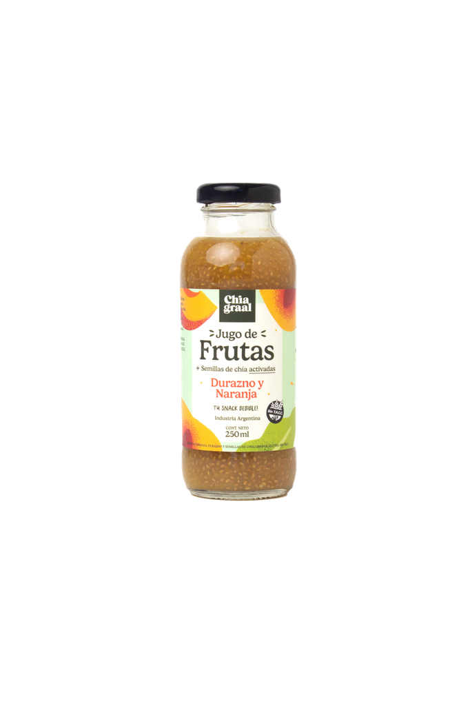 Jugo de chia, DURAZNO y NARANJA x250ml - Chia graal