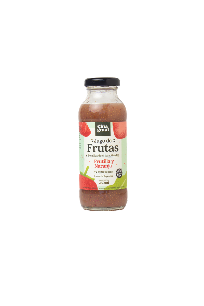 Jugo de chia, FRUTILLA y NARANJA x250ml - Chia graal