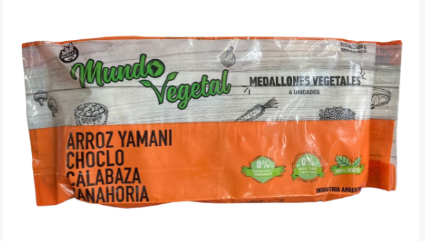 Medallones de ARROZ YAMANI, choclo, calabaza y zanahoria x4u - Mundo Vegetal