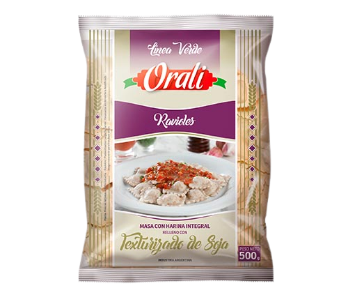 RAVIOLES RELLENOS DE SOJA TEXTURIZADA x500g - Orali