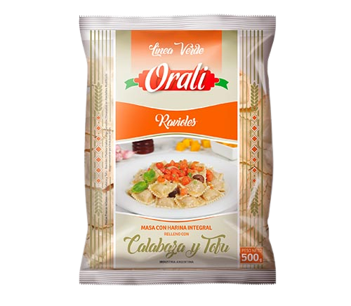 RAVIOLES RELLENOS DE CALABAZA Y TOFU x500g - Orali