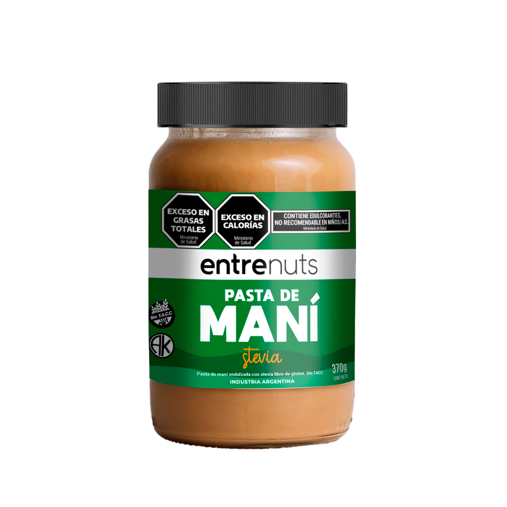 Pasta de mani endulzada c/STEVIA x370g - Entrenuts