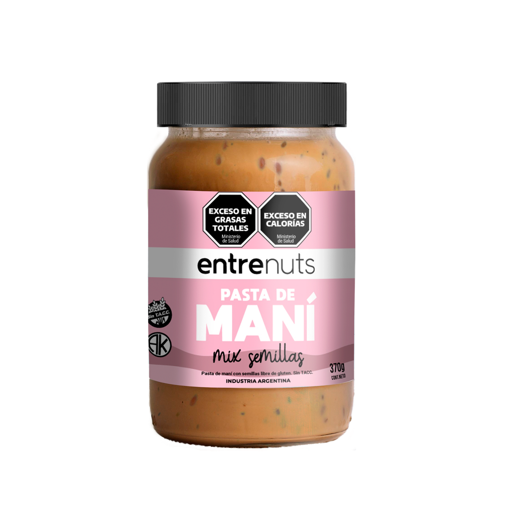 Pasta de mani con MIX de 9 SEMILLAS x370g - Entrenuts