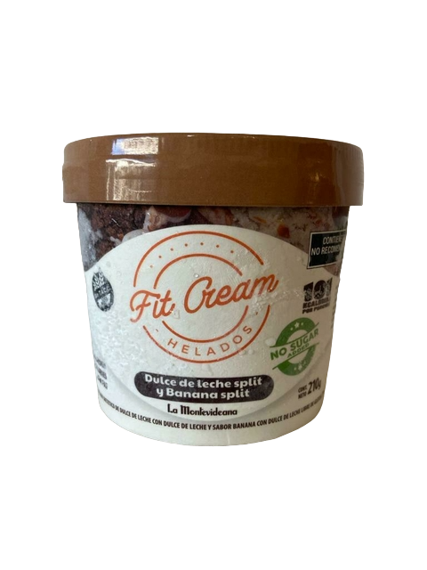 FitCream - Helado de DULCES DE LECHE y BANANA SPLIT - La Montevideana