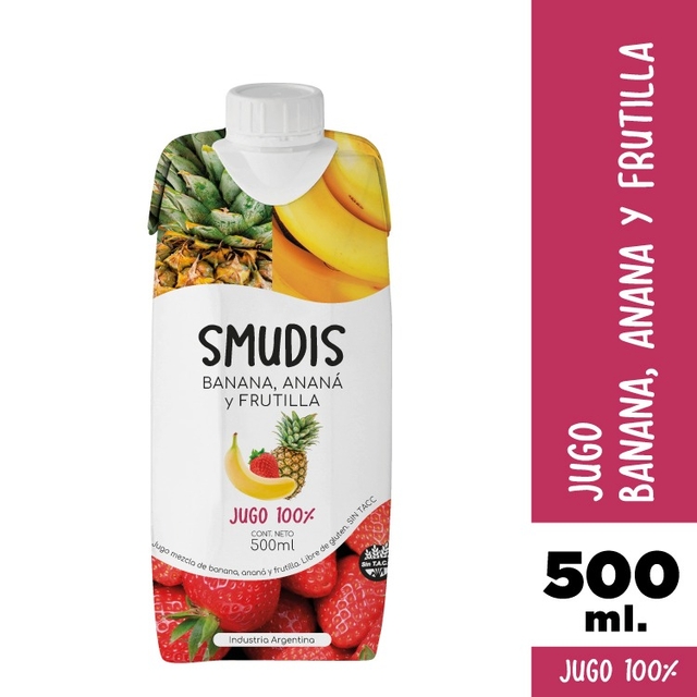 SMUDIS de BANANA, ANANA Y FRUTILLA x500ml - Biba