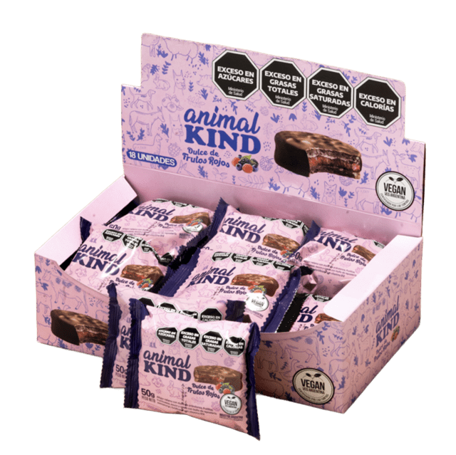 Caja x18 alfajores - FRUTOS ROJOS c/cobertura de CHOCOLATE - Animal Kind