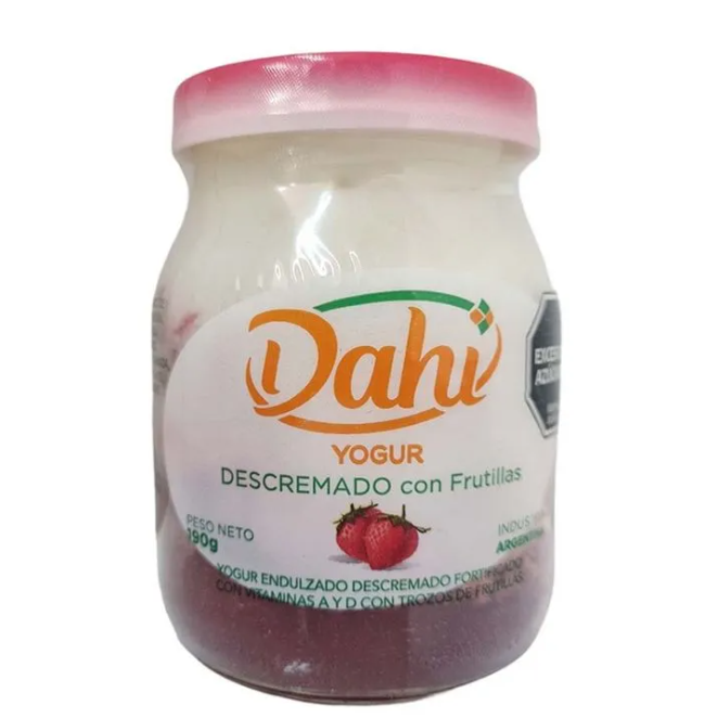 Yogur batido descremado c/pulpa FRUTILLA - Dahi