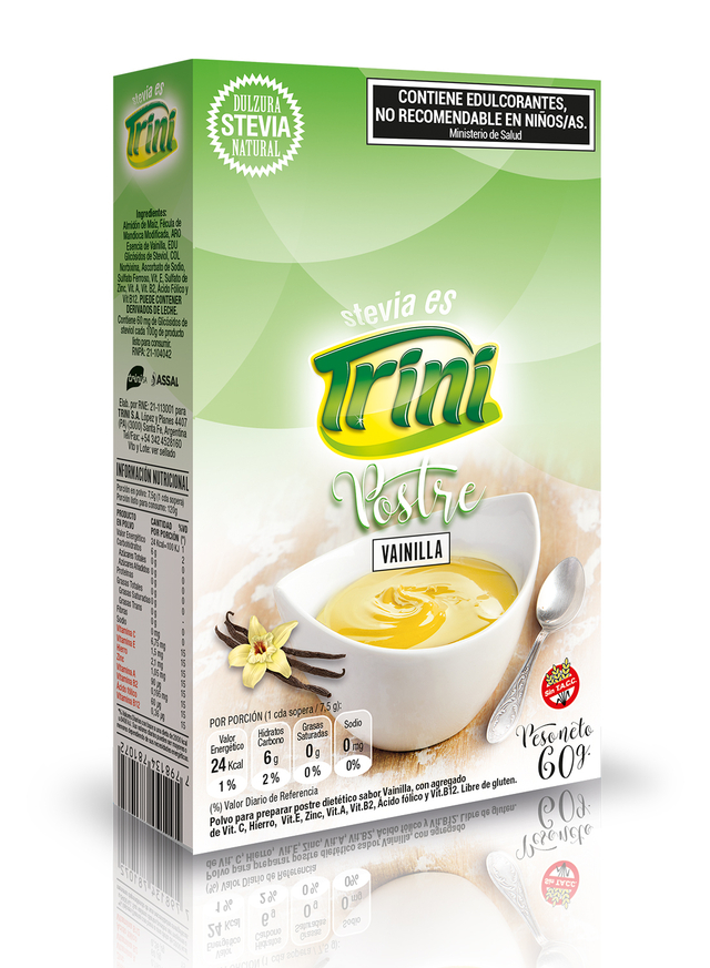 Postre de VAINILLA c/STEVIA x60g - Trini