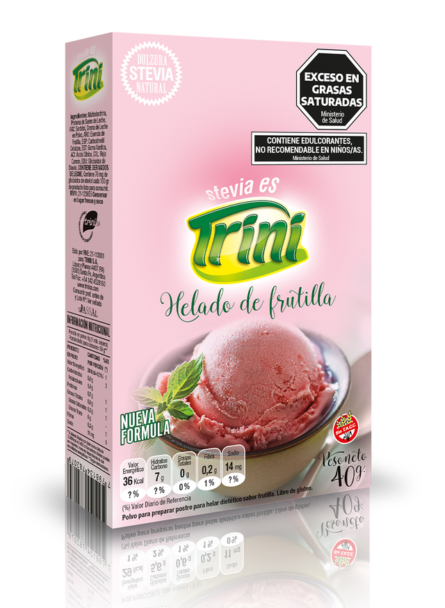 Helado sabor FRTILLA c/STEVIA x40g - Trini