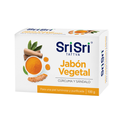 [1606] Jabon vegetal CURCUMA y SANDALO - Sri Sri