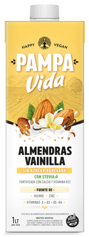 BEBIDA de almendras VAINILLA s/azucar x1l - Pampa Vida
